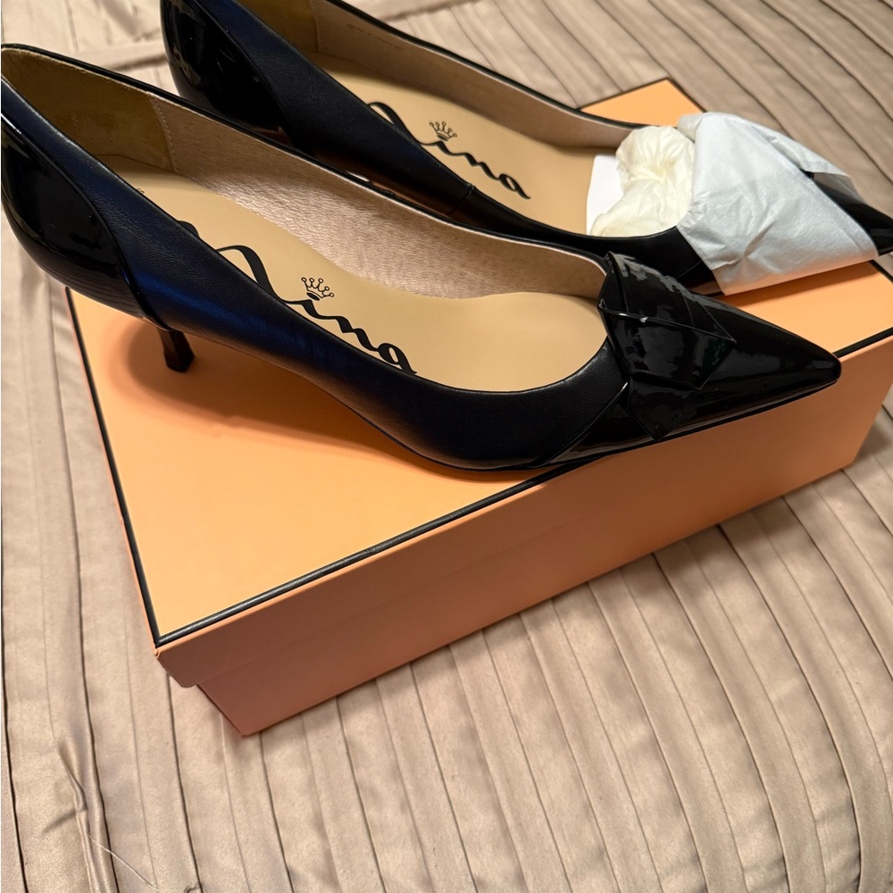 Nina Black Patent Leather Heels